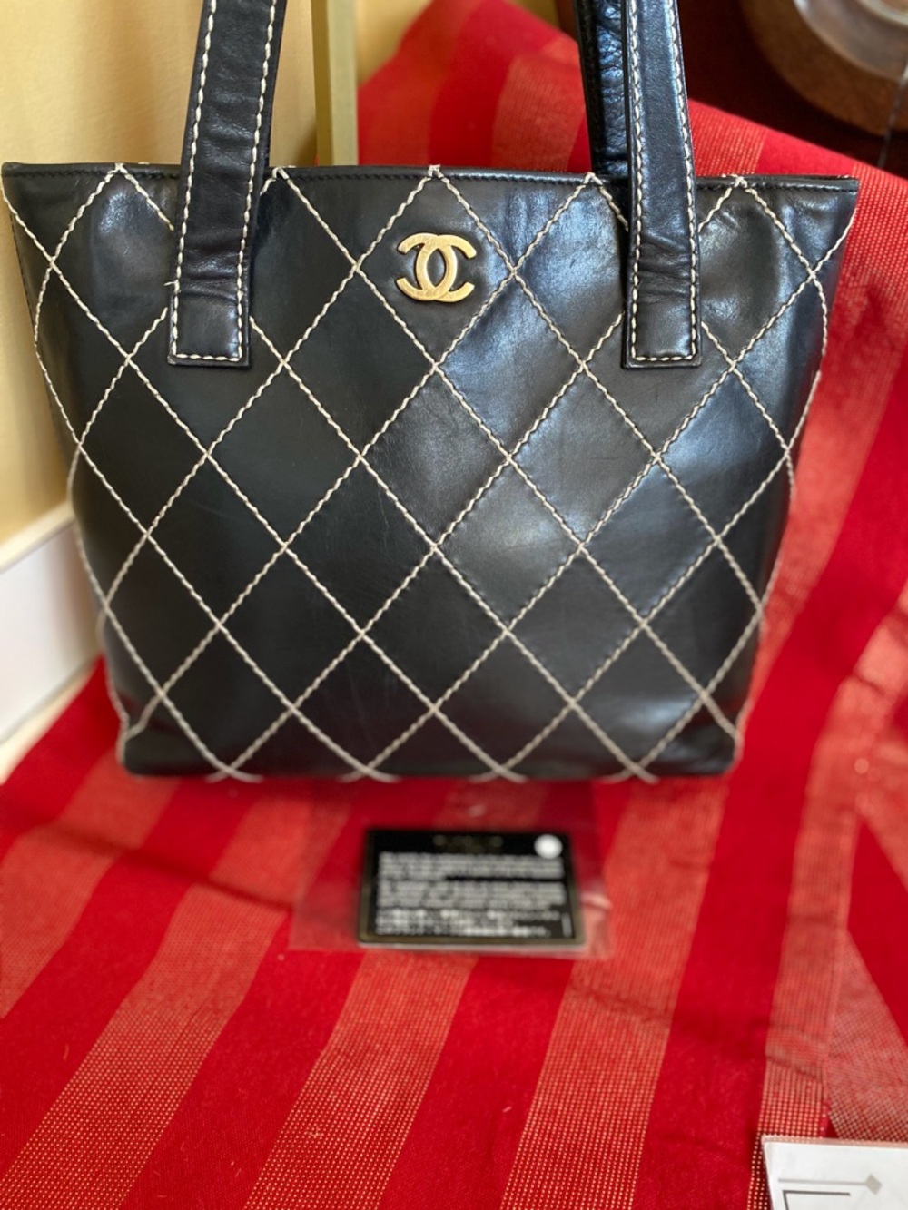 CHANEL BLACK WILD STITCH VIVIAN BLACK GOLD LABEL - Picture 5 of 16